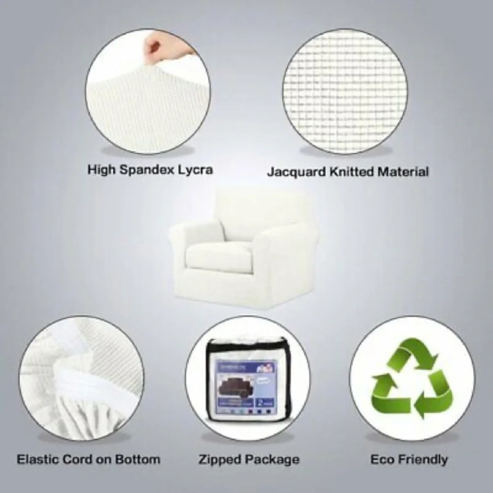 VERSAILTEX Stretch Chair Slipcovers 2 Pieces Armchair Cover Furniture Protector